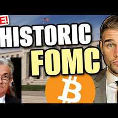Live Trading BTC Crypto Stocks! FOMC Fed Rate Decision (Jerome Powell''s LAST day)